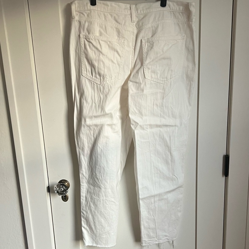 🕶️Universal Thread High Rise Boyfriend Denim Jeans Cream w Embroidery Size 14/32 - Picture 5 of 5